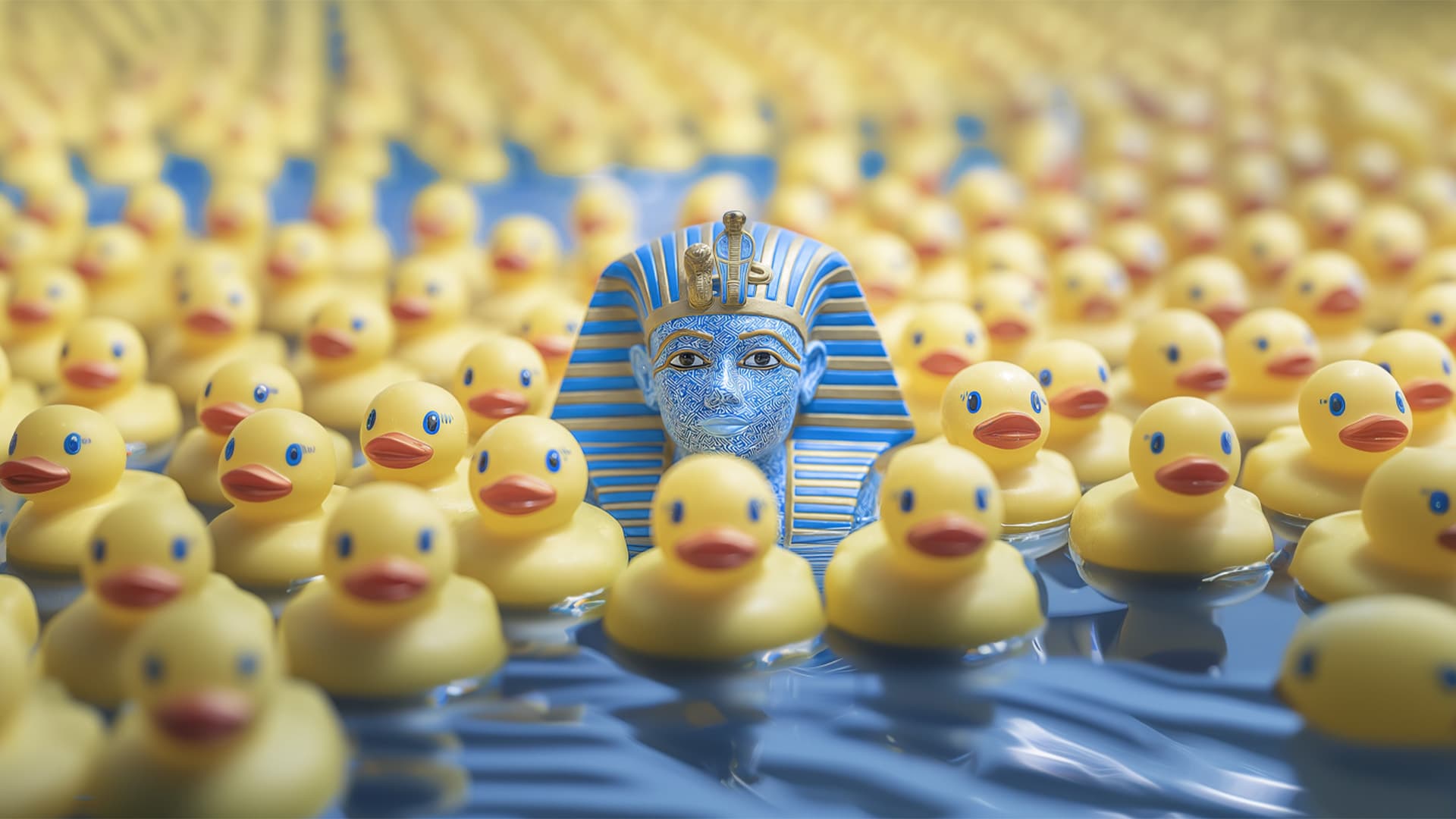 A little boy with ducks on his shirt